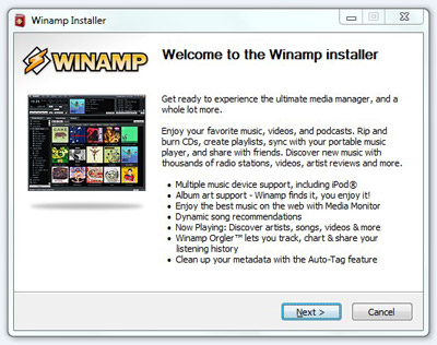 ขั้นตอนการติดตั้ง Winamp